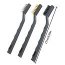 3pcs Mini Wire Brush Set Cleaning Steel Brass Brushes Rust Weels Scrub 170mm
