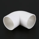 2 PCS Elbow White PVC 32mm Inner Diameter Wire Pipe Connector R3N4