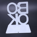 Alphabet Shaped Metal Bookends Iron Support Holder Desk Stands For Books Wh