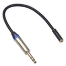 30cm Wire 6.35mm Male to 3.5mm Female Extension Cable Stereo TRS Plug to 3.