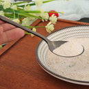 Stainless Steel Dinner Soup Spoon Student Outdoor Picnic Tableware (Black) A