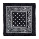 Set of 3 bandanas Paisley Man and Woman 57 x 57 cm black + white + green