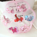 7 Pairs Girls Earrings Box Set Clip-on No Pierced Design Jewelry Kid Accessories