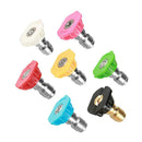 7pcs 1/4 inch High Pressure Washer Car Jet Lance Spray Nozzles Tip 7 Color