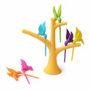 6 pcs +1 Stand Birds Tree Shape Fruits Fork ABS Vegetable Fork Fruit Snack  F7V6