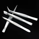 4Pcs/Set Precision Tweezers Stainless Steel Thick Electronics Forceps Eyebr