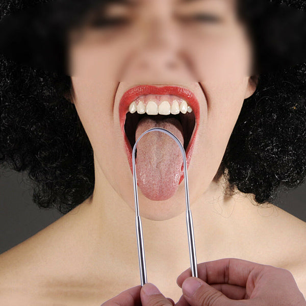Stainless Steel Tongue Cleaner Scraper Oral Hygiene Bad Breath Care Health Tool