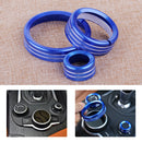 3 Blue Alloy Interior Switch Knob Trim Ring Cover fit for Alfa Romeo Giulia 2017
