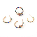 4pcs Multicolor Diamond Earrings Ear Hook Fashion Women Ear Dangle Jewelry