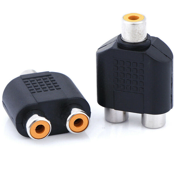 2Pcs Audio connecter adaptor plug 3.5 stereo plug RCA AV splitter adapter RCA OZ