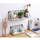 Large Grid Wall Hanging Plants Storage Basket Pine Wood Board,Iron Rack