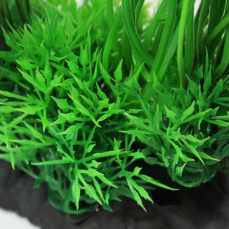 8" Green Artificial Plastic Plant Water Grass Aquarium Decor Fish Tank