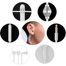 3.5mm Air Tube Earphone Anti-radiation Headsets with On/Off Switch Mic white