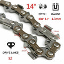 14 inch Chainsaw Chain Blade Wood Cutting Chainsaw Parts 52 Drive Links 3/8 O1C2