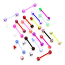 20Pcs/Set Mixed Colors Barbell Ball Tongue Bar Rings Body Piercing Jewe OZ