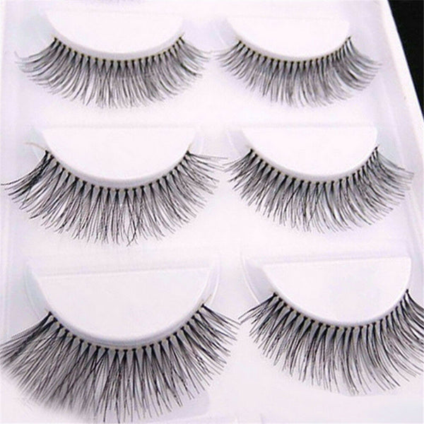 5 Pairs Women's Natural Sparse Cross Eye Lashes Extension Makeup False Eyelashes