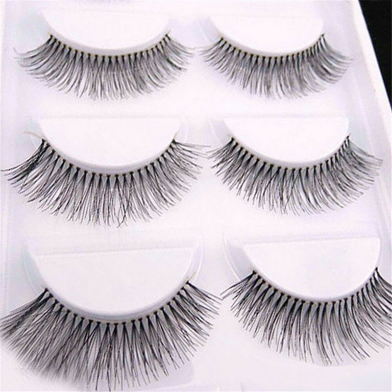 5 Pairs Women's Natural Sparse Cross Eye Lashes Extension Makeup False Eyelashes