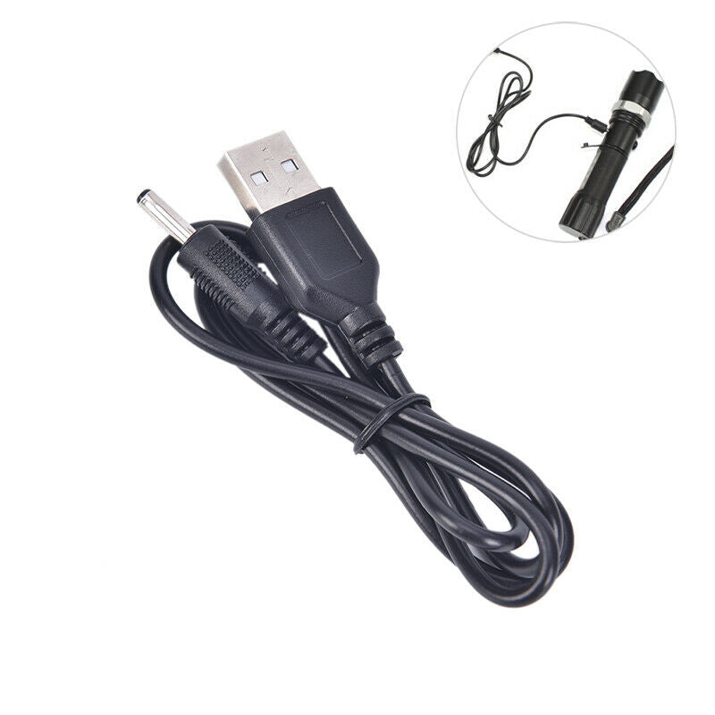 Cord Mobile DC Power Charger For LED Flashlight Torch Dedicated USB Cabllj