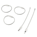 10x Stainless Steel EDC Cable Wire Loop Luggage Tag Key Chain Ring Screw LocA3C