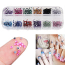 3600pcs Nail Art Rhinestones Decoration 1.5mm Round Glitters With Hard Case A