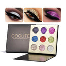 Cocute 9 Colors Glitter Eyeshadow Palette Shimmer Rainbow Eye Shadow Cosmet