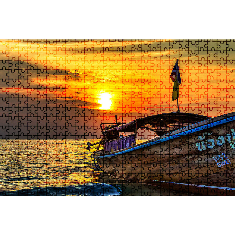 1000 Pieces DIY Paper Jigsaw Puzzle Boat Picture Toys for Reduce Stress