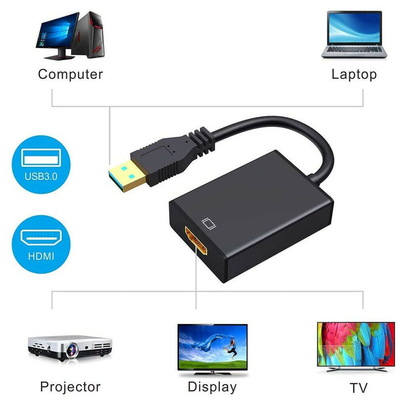 USB3.0 to 1080P HDMI Converter for PC Projector Video Audio Display Adapter