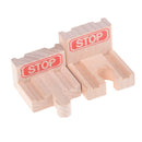 2pcs End Bumper Buffer Stop Set Wooden Railway Track Accessory Train Block GqMTE