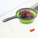 Camping Hiking Collapsible Colander Kitchen Folding Strainer Basket Basin Green