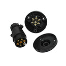 2Pcs  7-Pin Round Caravan Tow Bar Electrical Trailer Socket Plug Black Housing