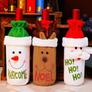 1 pcs Cartoon Elk Wine Bottle Cover Bag Christmas Dinner Xmas Table Decor C
