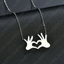 Korean Korean Girl Necklace Heart Shaped Palm Necklace Small Fresh Lady Nec