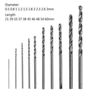 10Pcs 0.5-3mm HSS White Steel Twist Drill Bit Set For Electric Grinding Drilling