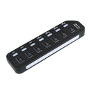 7 Port Super Speed 5Gbps USB 3.0+USB 2.0 HUB With Power Adapter For PC Tide Gift