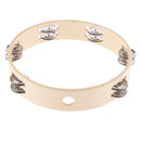 10'' Double Row Jingles Wooden Tambourine Shaker Rattle Percussion Gift