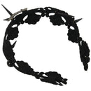 Gothic punk style rivet Lolita tiara black lace forehead headband Halloween