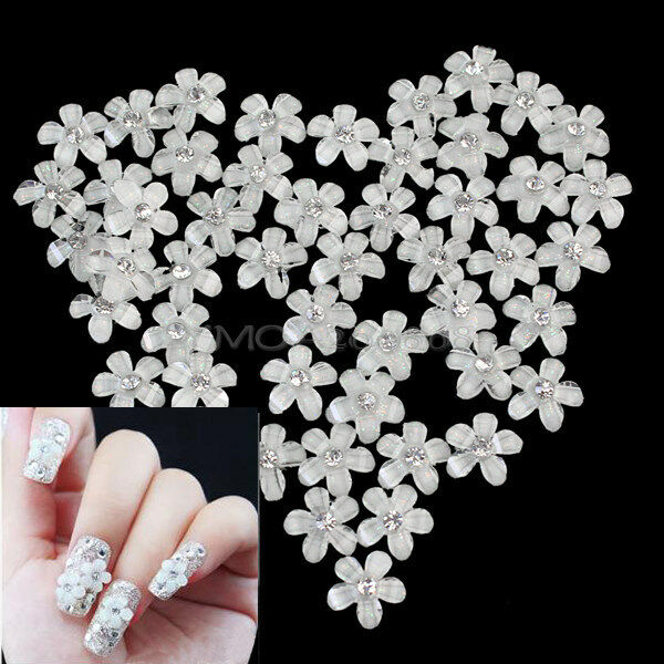 50X Charm Rhinestone Decoration Flower Design Nail Art Tips Manicure Accessories