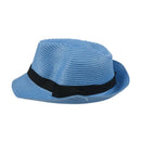 Unisex Fashion Summer Beach Panama Sun Hat Cuban Style Cap Blue