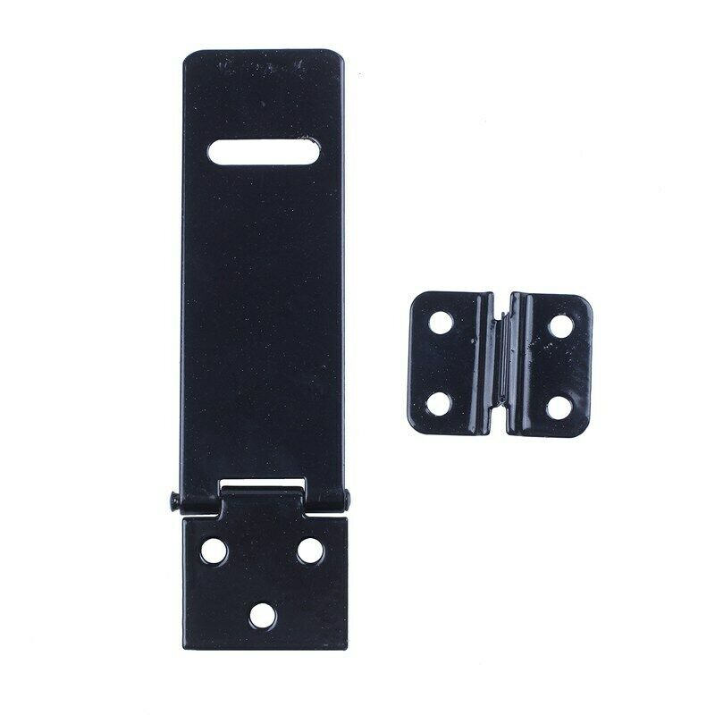 1 Set Black Metal Cabinet Gates Padlock Latch Door Hasp Staple K4U9