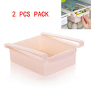 2pcs Slide Kitchen Fridge Freezer Space Saver Organizer Storage Rack (Pink)
