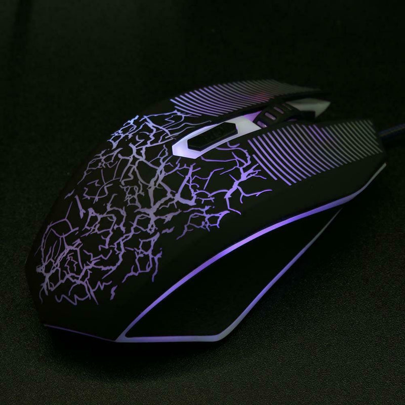 1,600 DPI 4 Buttons LED Backlight Wired Optical Gaming Mouse for PC Laptop A