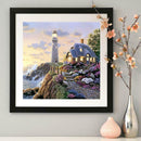 House 5D DIY Round Rhinestone Embroidery Kits Needlework Set Cross Stitch