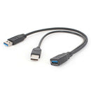 USB 3.0 Cable Dual Power Charge Cables Y Adapter Male to Female Cord ljJ Ew