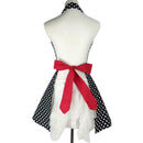 Women Cotton Dot Fashion Sexy Maid Fancy Dress Costume Apron Outfit Home Hotel