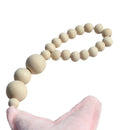 Wooden Beaded Pink Star Wall Hanging Ornament for Kids Nursery Room Decor