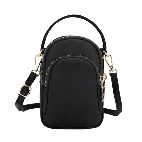 Women Black Mini Shoulder Bags Small Crossbody Cell Phone Purse Holder Gift