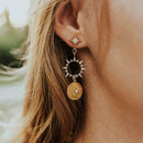 Women Crystal Sun Ear Stud Dangle Hook Drop Earrings Jewelry