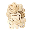 10pcs Wooden Pendant 3 Leaves Shamrock Shape DIY Festival Party Hanging Ornament