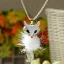 Women Sweater Necklace Diamond Long Chain Owl Fox