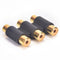 Triple 3 x RCA Phono Coupler Female to Female Audio Video Connector Adaptor   Z